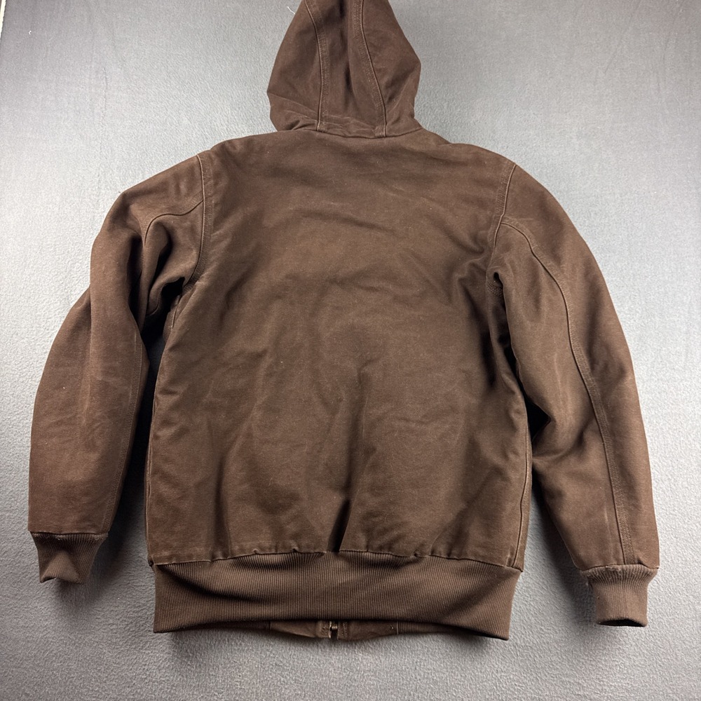 Vintage Carhartt Jacket Women's M Brown WJ130 DKB Active Hooded Canvas Thrashed - Picture 3 of 9